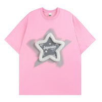 T-shirt da donna con stampa di stelle stereo Kawaii