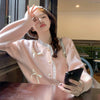 Women's Korean Style Bowknot Lace Hem Knitted Cardigan