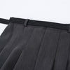 Women's Korean Style Pleated Skirt with Belt