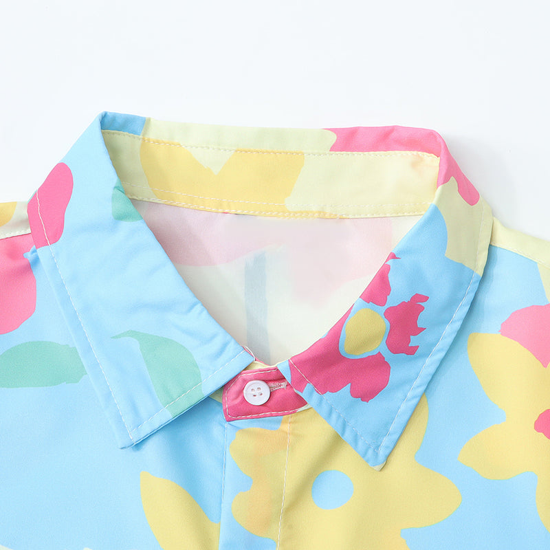 Women's Harajuku Colourful Floral Printed Shirt