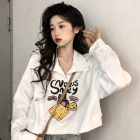 T-shirt polo da donna con stampa orsetto Kawaii
