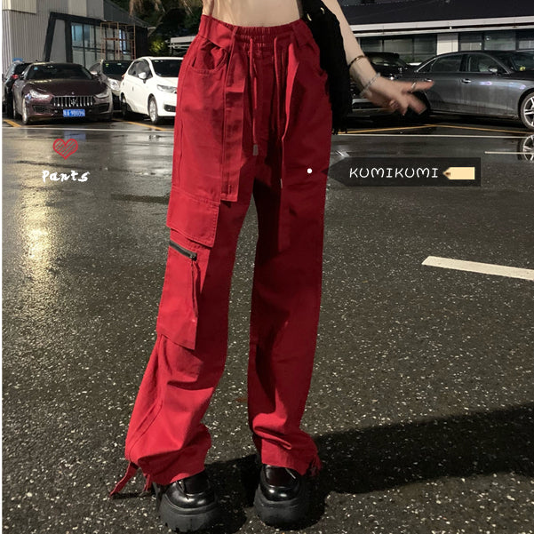 Women's Harajuku Big-pocket Straight Pants