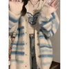 Women's Korean Style Oversize Striped Knitted Cardigan