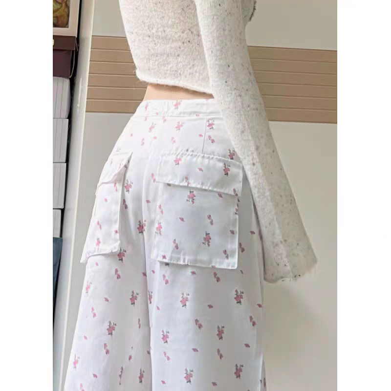 Pantaloni stampati floreali stile Harajuku da donna