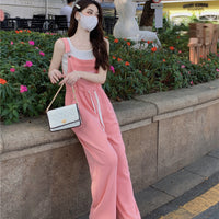 Damen-Hosenträgerhose mit Schnürung im koreanischen Stil