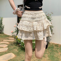 レディース韓国風フリルレイヤードスカート