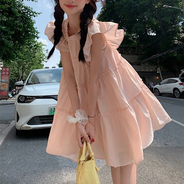 Women's Korean Style Ruffled Dress