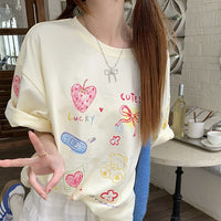 Женская футболка с милым мультяшным принтом и юбка с рюшами