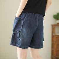 Pantaloncini di jeans con tasche grandi Harajuku da donna