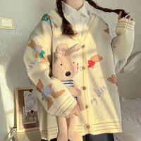 Cardigan tricoté ours Kawaii pour femmes