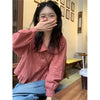 Women's Korean Style Ruffled Plaid Shirt