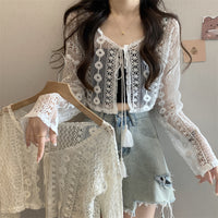 Women's Kawaii Floral Knitted Cardigan