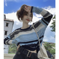 Top de punto con recorte de color en contraste de estilo coreano para mujer