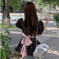 Women's Korean Style Plunging Ruffled Floral Dress