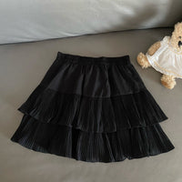 Women's Kawaii Ruched Layered Skirt
