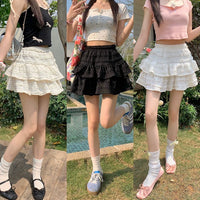 レディース韓国風フリルレイヤードスカート