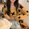 Women's Kawaii Ripped Butterfly Knitted Sweater