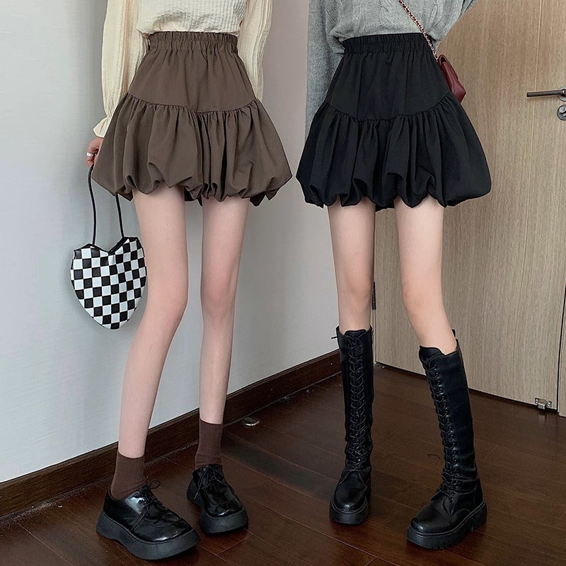 Women's Kawaii High-waisted Puffy A-line Skirt