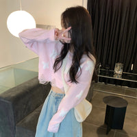 Women's Korean Style Butterfly Ripped Short Sweater