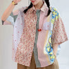 Women's Harajuku Contrast Color Striped Shirt