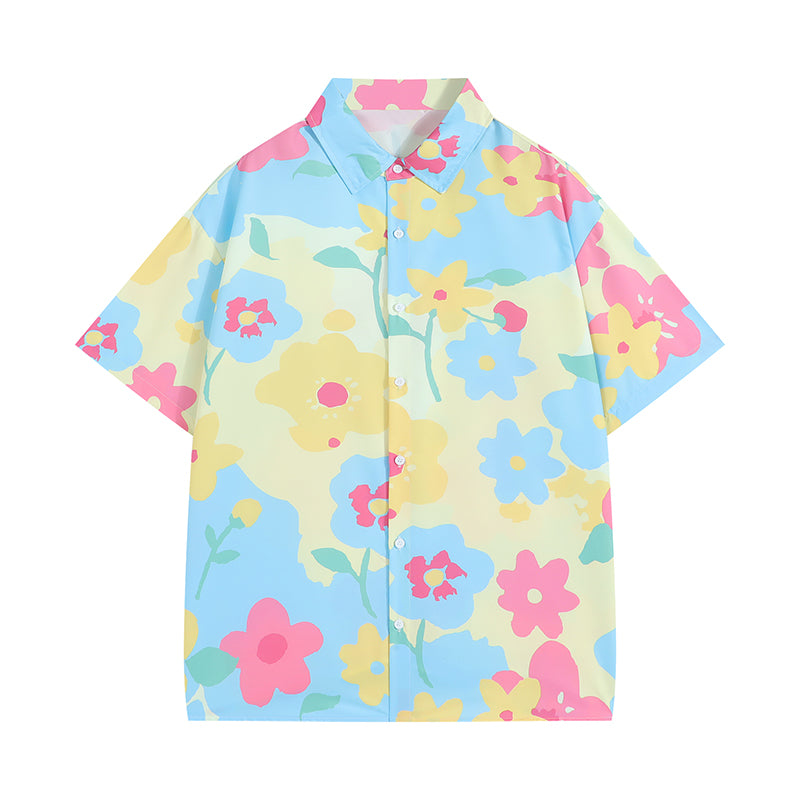 Women's Harajuku Colourful Floral Printed Shirt