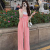 Women's Korean Style Lace-up Suspender Trousers