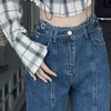 Women's Korean Style High-waisted Lace-up Straight Pants