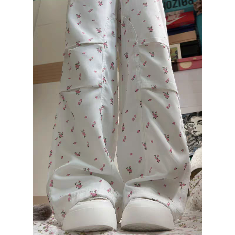 Женские брюки с цветочным принтом в стиле Харадзюку