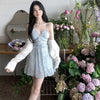 Women's Korean Style Plunging Ruched Dress