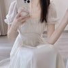 Women's Korean Style Puff Sleeved Fuffled Dress