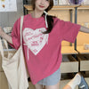 Women's Kawaii Heart Printed Bowknot T-shirt