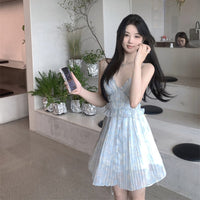 Women's Korean Style Plunging Ruched Dress