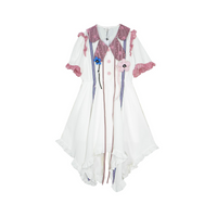Robe à volants avec col de poupée irrégulier Lolita pour femmes