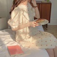 Женская милая кружевная ночная рубашка персикового цвета