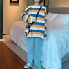 Women's Sweet Contast Color Stripe Sweaters