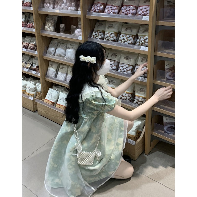Women's Lolita Doll Collar Floral Printed Dress