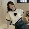 Women's Korean Fashion Love Heart Knitted Top