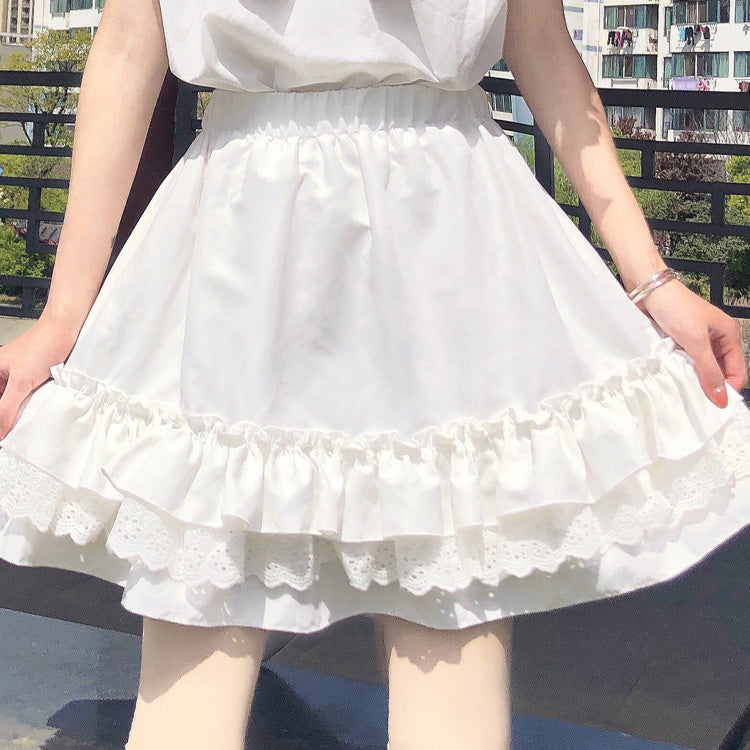 Women's Lolita Layered Ruffled Bubble Skirt