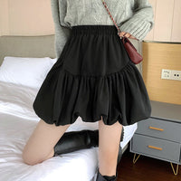 Women's Korean Fahion High-waisted Ruffles Pleated Skirt