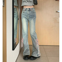 Women's Kawaii Strappy Flared Jeans