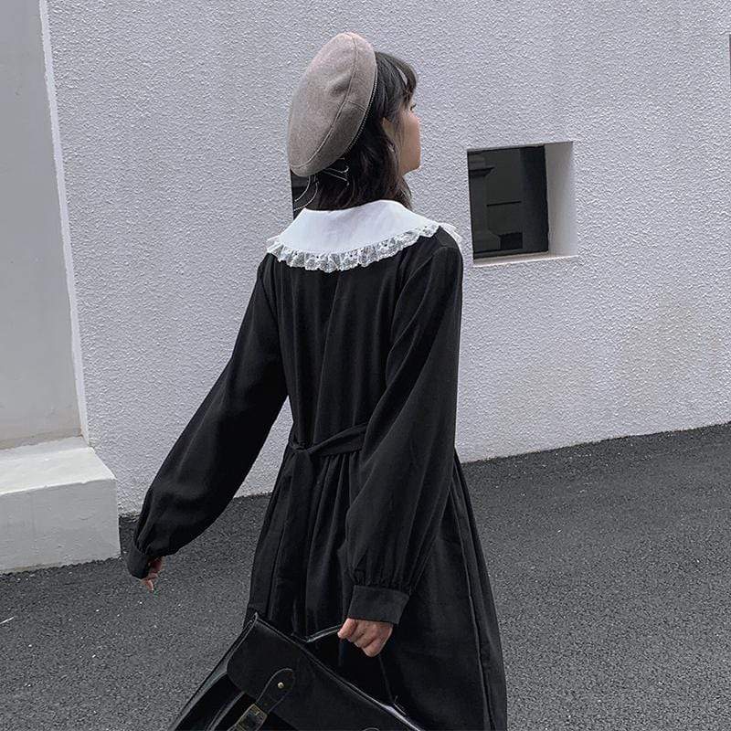 Schwarzes Vintage-Kleidchen – Kawaiifashion