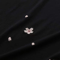 Kawaiifashion noir femmes Harajuku Sakura brodé avec des pompons déchirés t-shirts