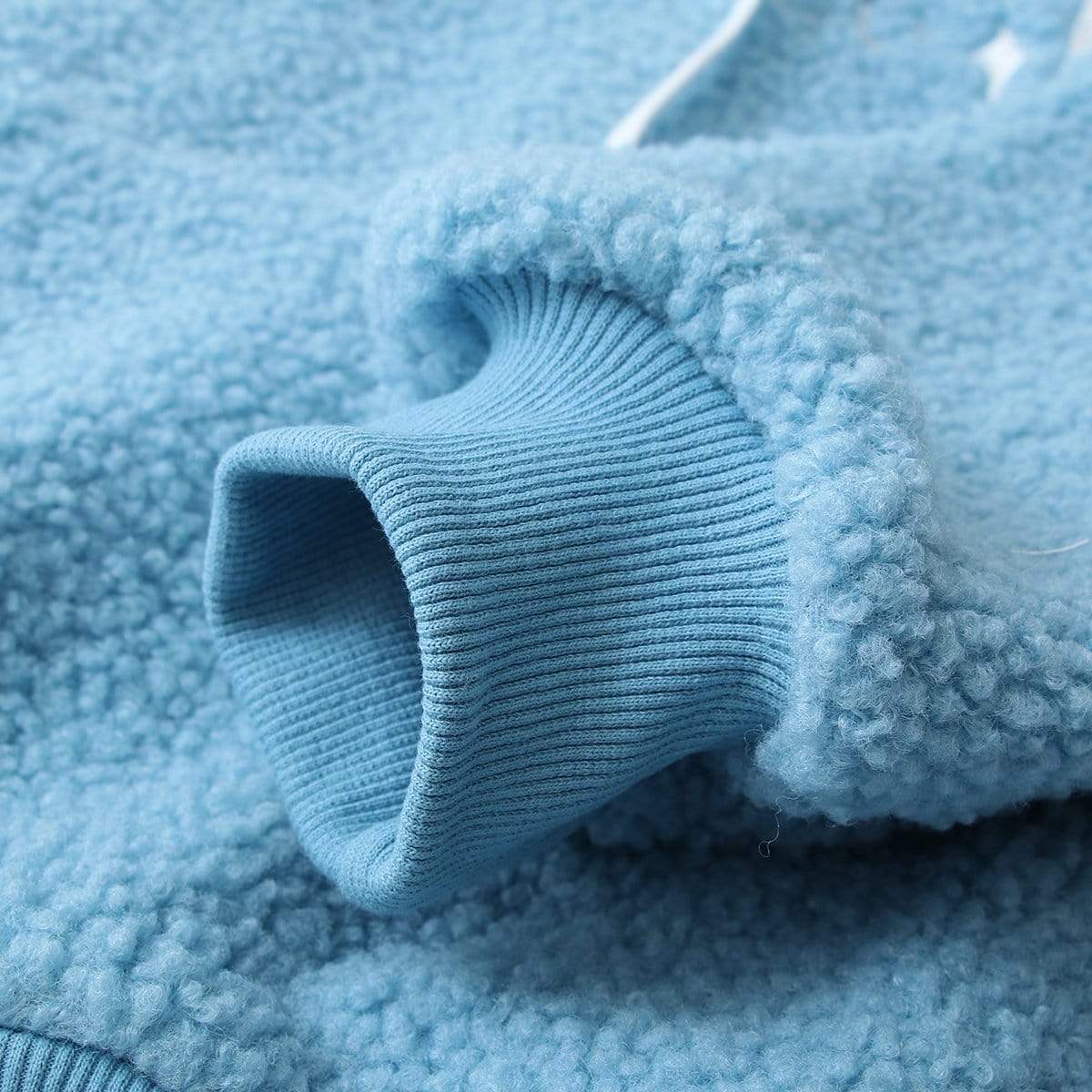 Kawaiifashion blue - Sudaderas con capucha cálidas tipo lana con osos bebés Kawaii para mujer azul bebé