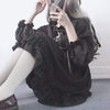 Goth Ruffles Chiffon Dress With Bowknot - Kawaiifashion