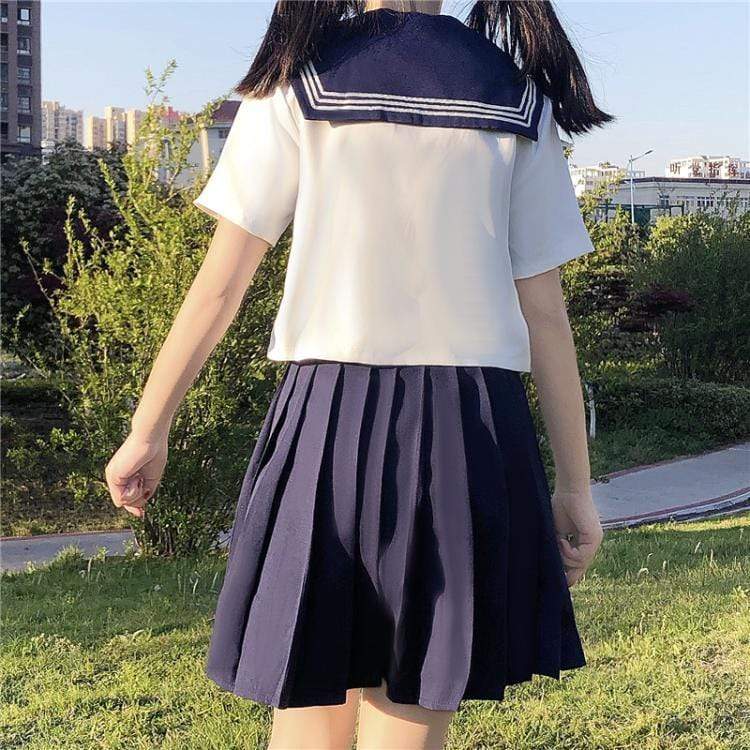 Harajuku High-waist Pleat Skirt-Kawaiifashion