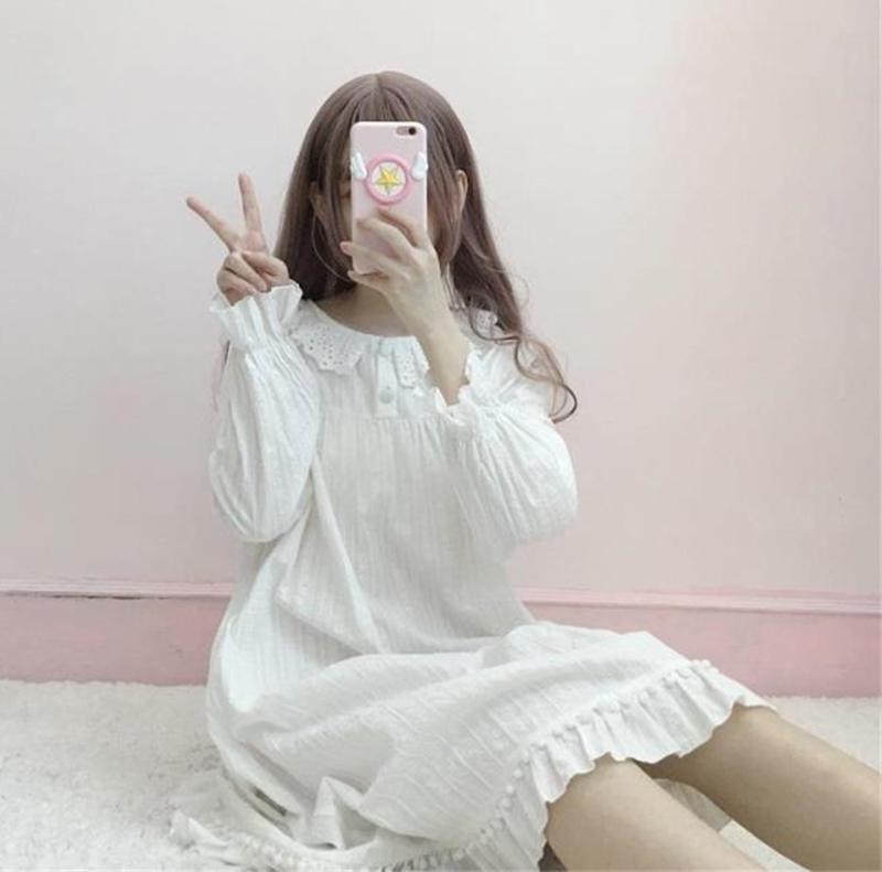 Свободные пижамы с кружевными оборками Harajuku-Kawaiifashion