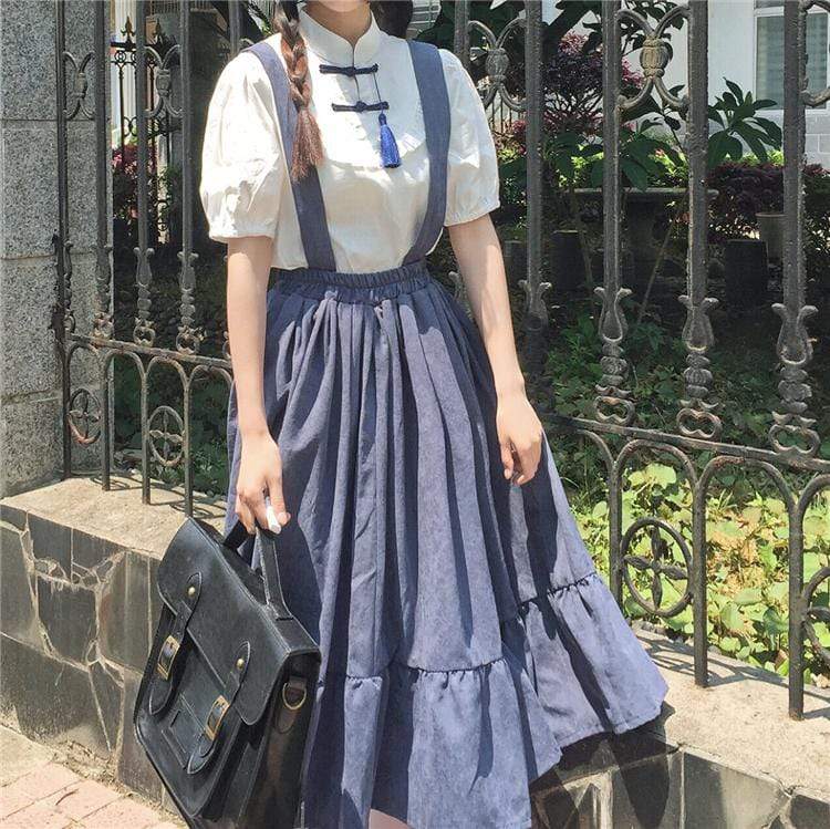 Harajuku Mid-length Overall Dress-Kawaiifashion