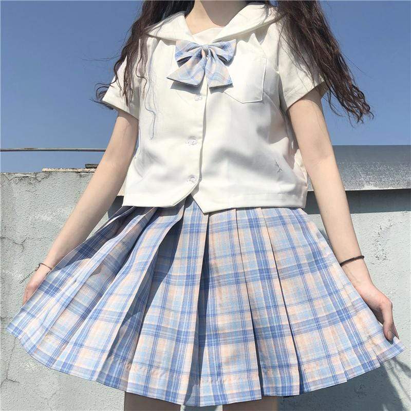 Camicia con colletto blu marino Harajuku con moda Bowknot-Kawai