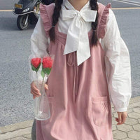 Harajuku Ruffles Dress With Pocket-Kawaiifashion