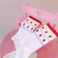 Harajuku Strawberry Printed Socks-Kawaiifashion